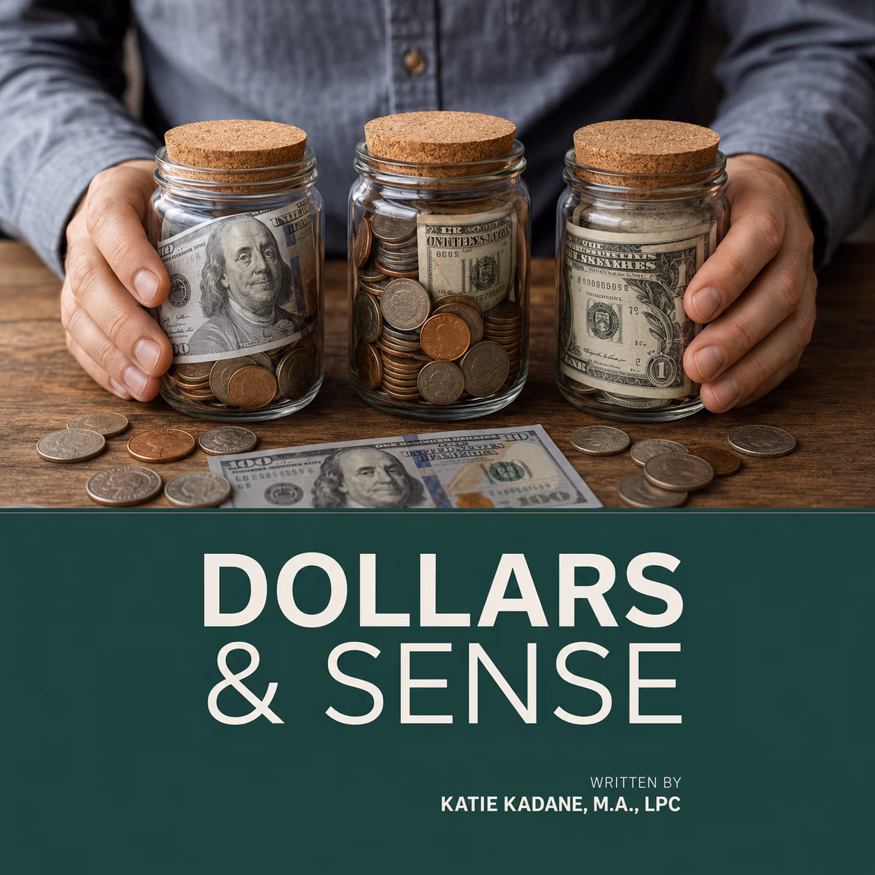 Dollars & Sense financial wellness resource cover by Katie Kadane showing jars of money and savings